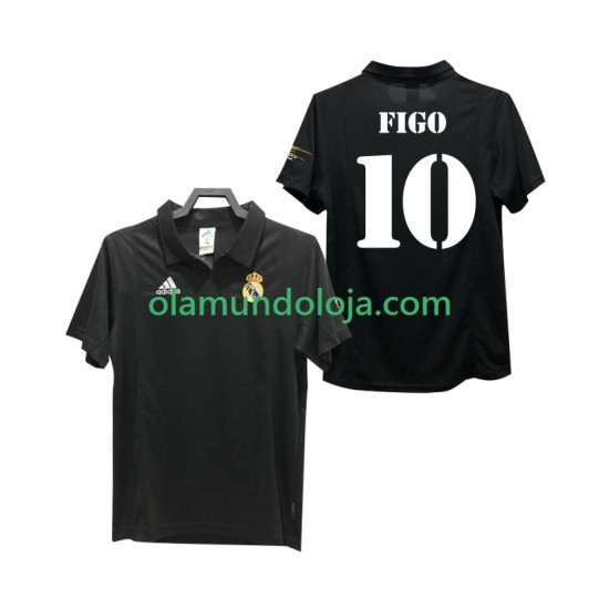 Camisola Real Madrid FIGO 10 2003 Retro Homem Equipamento Segundo 2002 Manga Curta